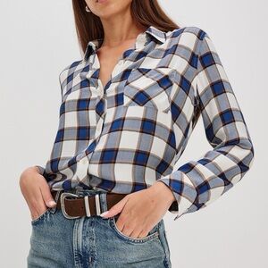 Rails Hunter Shirt in Golden Cobalt Size Medium